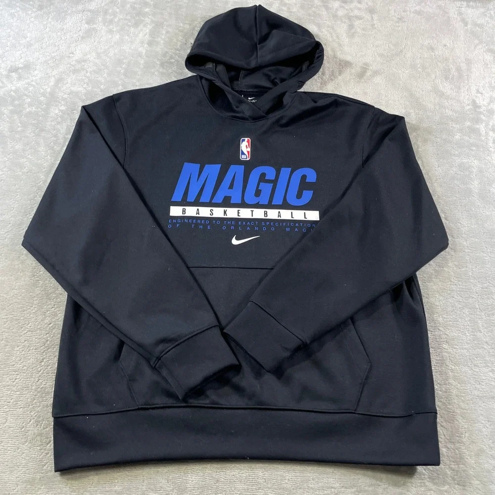 Orlando Magic Hoodie Pullover Nike Mens Large Black Dri-FIT NBA Basketball